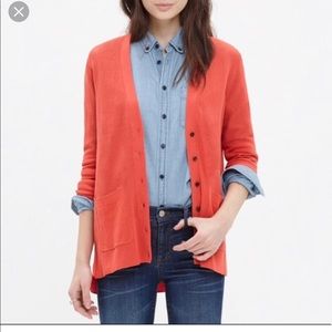 Madewell Spring Weight Cardigan In Army Green